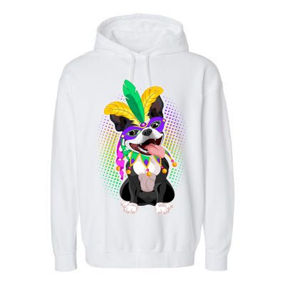 Mardi Gras Party Dog Garment-Dyed Fleece Hoodie