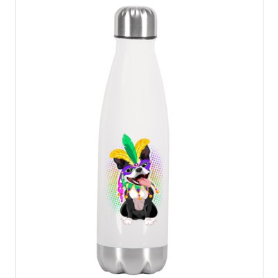 Mardi Gras Party Dog Stainless Steel Insulated Water Bottle