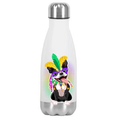 Mardi Gras Party Dog Stainless Steel Insulated Water Bottle