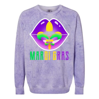 Mardi Gras Party Lips Colorblast Crewneck Sweatshirt