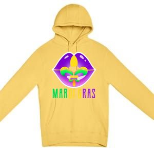 Mardi Gras Party Lips Premium Pullover Hoodie