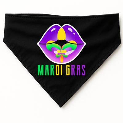 Mardi Gras Party Lips USA-Made Doggie Bandana