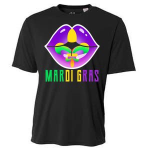 Mardi Gras Party Lips Cooling Performance Crew T-Shirt