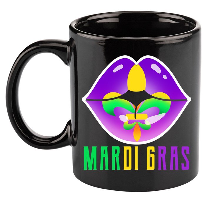 Mardi Gras Party Lips 11oz C Handle Ceramic Mug