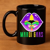 Mardi Gras Party Lips 11oz C Handle Ceramic Mug