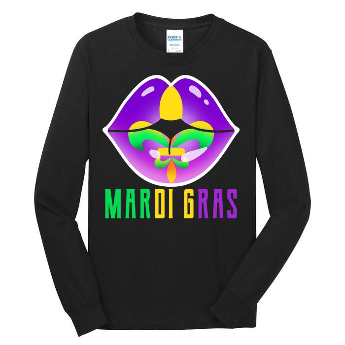 Mardi Gras Party Lips Tall Long Sleeve T-Shirt