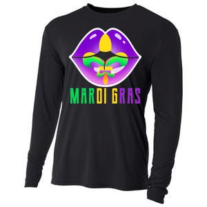 Mardi Gras Party Lips Cooling Performance Long Sleeve Crew