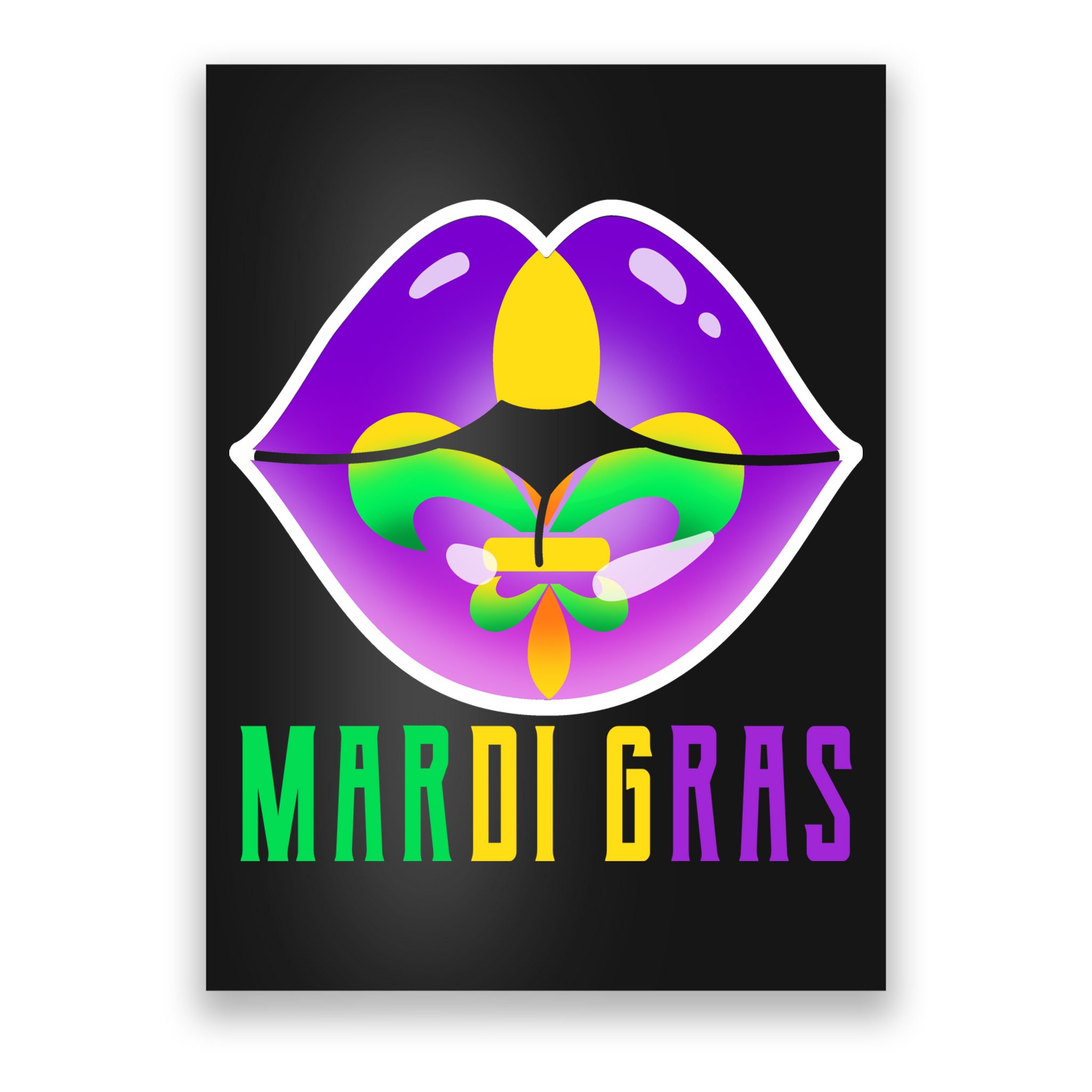 Mardi Gras Party Lips Poster