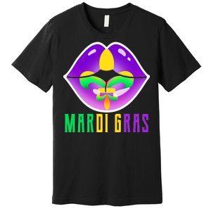 Mardi Gras Party Lips Premium T-Shirt