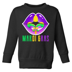 Mardi Gras Party Lips Toddler Sweatshirt