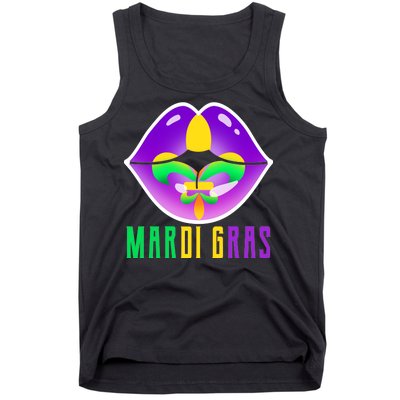 Mardi Gras Party Lips Tank Top