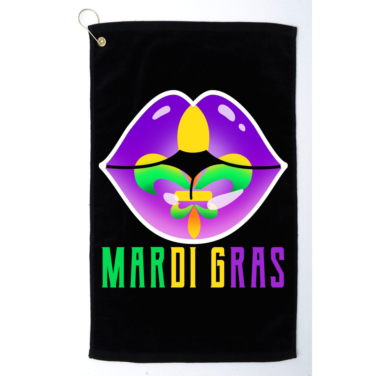 Mardi Gras Party Lips Golf Towel