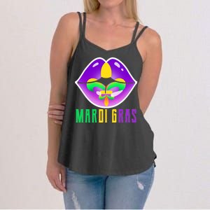 Mardi Gras Party Lips Women's Strappy Tank