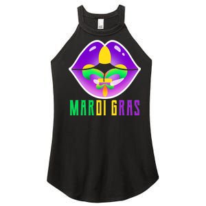 Mardi Gras Party Lips Women's Perfect Tri Rocker Tank