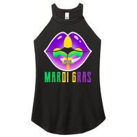 Mardi Gras Party Lips Women's Perfect Tri Rocker Tank