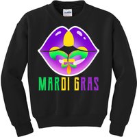 Mardi Gras Party Lips Kids Sweatshirt