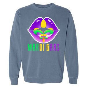 Mardi Gras Party Lips Garment-Dyed Sweatshirt