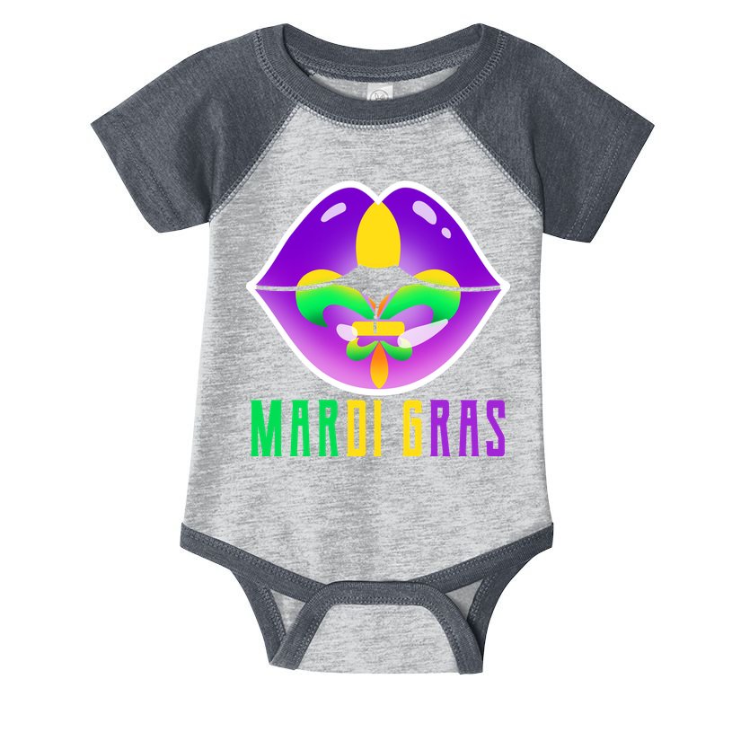 Mardi Gras Party Lips Infant Baby Jersey Bodysuit