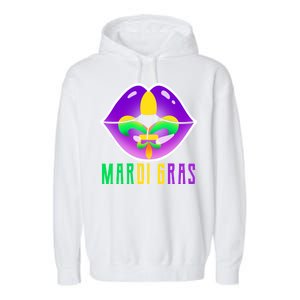 Mardi Gras Party Lips Garment-Dyed Fleece Hoodie