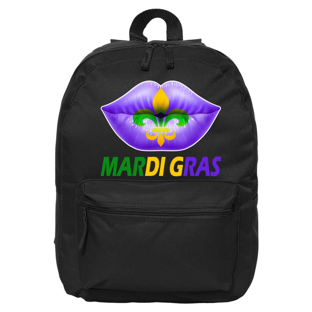 Mardi Gras Party Lips Fleur De Lis 16 in Basic Backpack