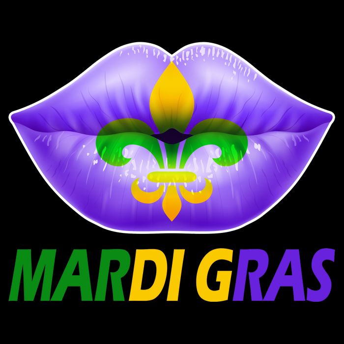 Mardi Gras Party Lips Fleur De Lis Youth Performance Sprint T-Shirt