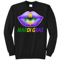 Mardi Gras Party Lips Fleur De Lis Tall Sweatshirt