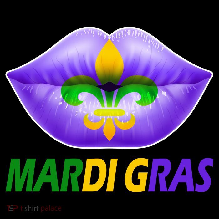 Mardi Gras Party Lips Fleur De Lis Baby Bodysuit