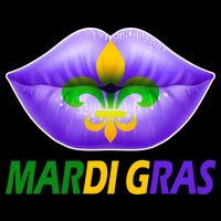 Mardi Gras Party Lips Fleur De Lis Tie-Dye T-Shirt