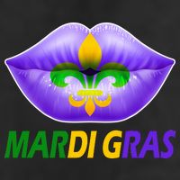 Mardi Gras Party Lips Fleur De Lis Trucker Hat