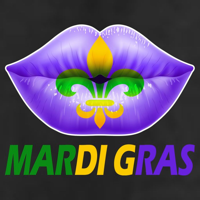 Mardi Gras Party Lips Fleur De Lis Trucker Hat