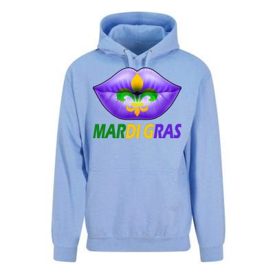 Mardi Gras Party Lips Fleur De Lis Unisex Surf Hoodie