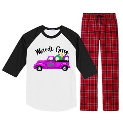 Mardi Gras Party Truck Raglan Sleeve Pajama Set