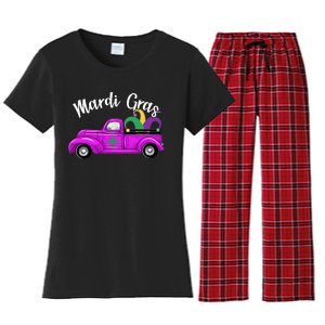 Mardi Gras Party Truck Women's Flannel Pajama Set