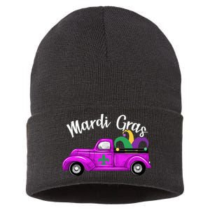 Mardi Gras Party Truck Sustainable Knit Beanie