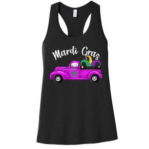 Mardi Gras Party Truck Women's Racerback Tank