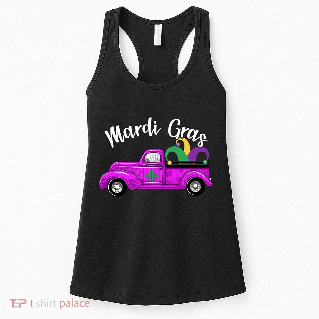 Mardi Gras Party Truck Womens Tank Top