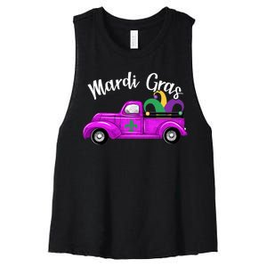 Mardi Gras Party Truck Women's Racerback Cropped Tank