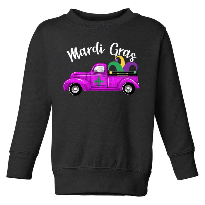 Mardi Gras Party Truck Toddler Sweatshirt