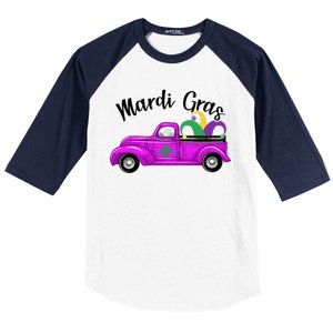 Mardi Gras Party Truck Baseball Sleeve Shirt