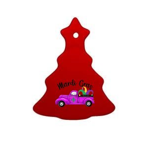 Mardi Gras Party Truck Ceramic Tree Ornament