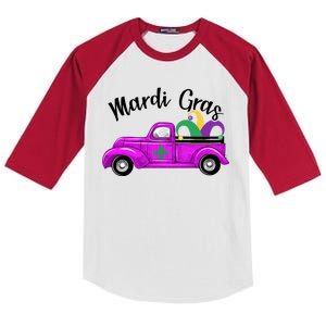 Mardi Gras Party Truck Kids Colorblock Raglan Jersey