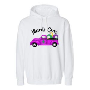 Mardi Gras Party Truck Garment-Dyed Fleece Hoodie