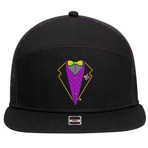 Mardi Gras Party Tux 7 Panel Mesh Trucker Snapback Hat