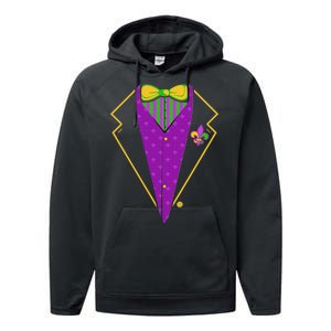 Mardi Gras Party Tux Performance Fleece Hoodie