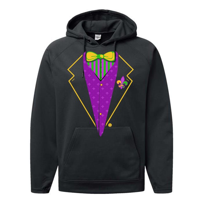 Mardi Gras Party Tux Performance Fleece Hoodie