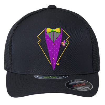 Mardi Gras Party Tux Flexfit Unipanel Trucker Cap