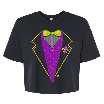 Mardi Gras Party Tux Bella+Canvas Jersey Crop Tee