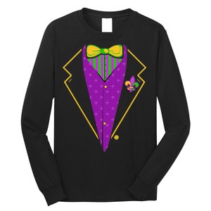 Mardi Gras Party Tux Long Sleeve Shirt