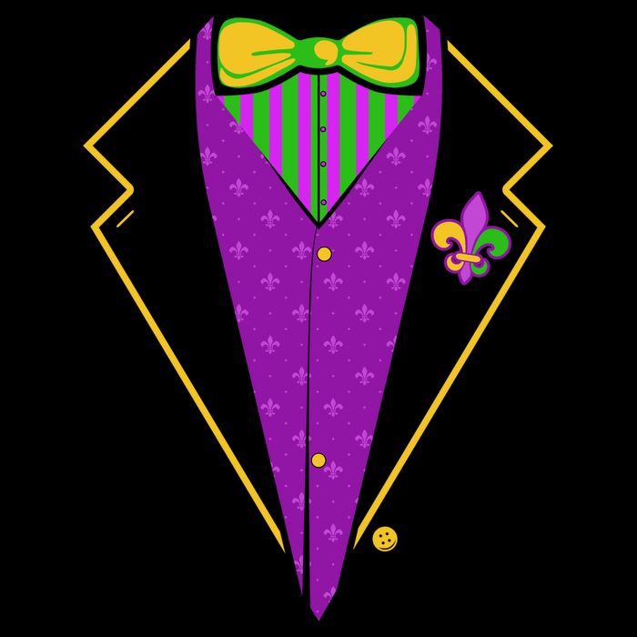 Mardi Gras Party Tux 7-Panel Snapback Hat