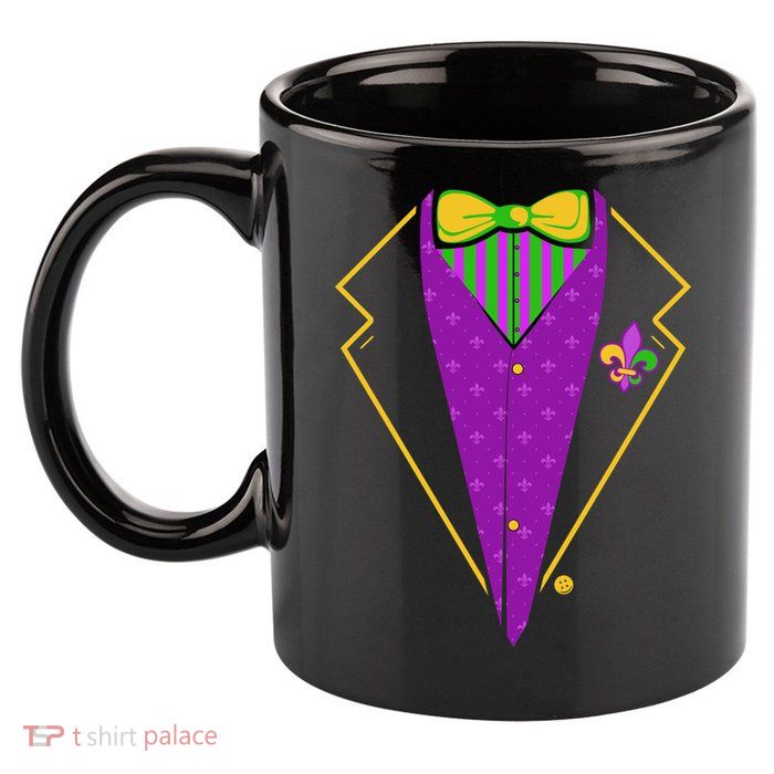 Mardi Gras Party Tux 11oz C Handle Ceramic Mug